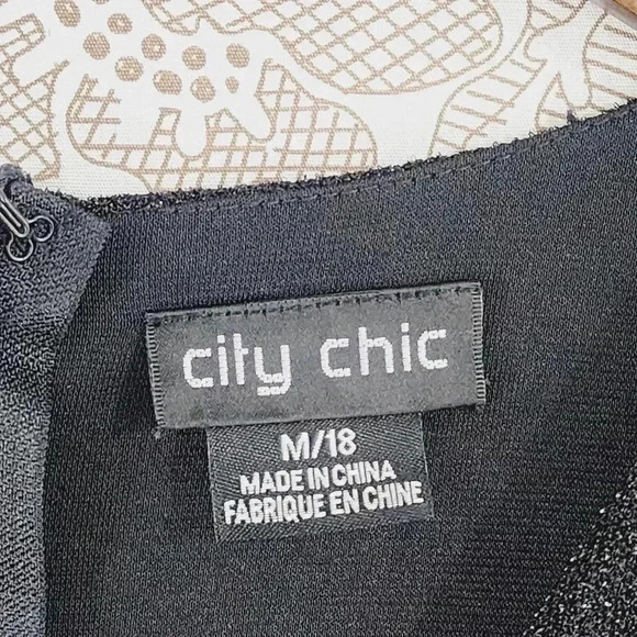 City Chic Women's Jumpsuit Long sleeve Shimmer Tapered Leg Size M/ 18 - Picture 5 of 10